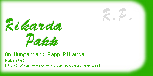 rikarda papp business card